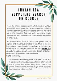 Indian tea suppliers Search on Google by sushmitarege - Issuu