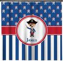 Pirate Themed & Stripes Shower Curtain for Boys
