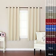 Best Home Fashion Beige Grommet Top Thermal Insulated Blackout Curtain 52" W X 63" L 1 Pair - GT