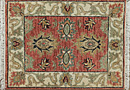 Buy 1.6X2 & Smaller Oriental Rugs Rust / Ivory Fine Hand Knotted Wool Area Rug MR025518 | Monarch Rugs