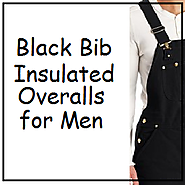 Black Insulated Bib Overalls for Men L 2XL 3XL 4XL 5XL