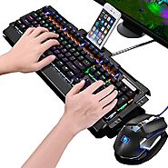 M326 104 Keys Mechanical Keyboard Blue Black Switch | Shop For Gamers