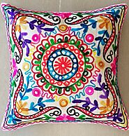 Indian Embroidery Cushion Cover