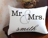Mr and Mrs Personalized Custom Couple Pillow Case Cushion Cover