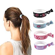 Sweet 16 Hair Elastics Ribbon Ties (8 Hair Ties) Girls Sports Softball Hair Ties - Birthday Accessories - No Crease P...