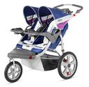 InStep Grand Safari Double Swivel Stroller, Blue/Grape