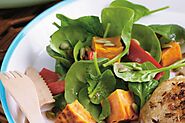 Sweet Potatoes Spinach Salad (shakarkandi Chaat)