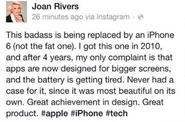 Joan Rivers Promotes the iPhone 6 on Facebook from Beyond (or via a Forgotten Scheduled Post) - AllFacebook