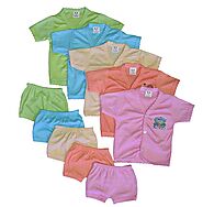 Buy Cool Baby Baby's Cotton Silk Shirts and Matching Shorts (Multicolour, 0-6 Months) - Set of 5 at Amazon.in