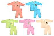 Buy Worivo Multi Color Baby Cotton Clothes Set for Unisex (Pack of 5 Set, 0-3 Months) at Amazon.in