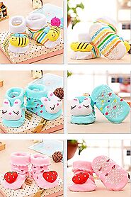 Ninos World CUTEABLY® Baby Cotton Cartoon Face Socks Cum Shoes, 0-6 Months (Multicolour) - Set of 2 Pair: Amazon.in: ...