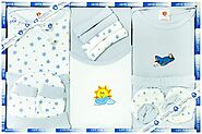 PIKIPOO New Born Unisex Baby Clothing Mini Berry Gift Set-13 Pieces (Blue): Amazon.in: Baby