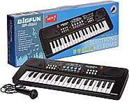 Amisha Gift Gallery 37 Key Bigfun Piano Keyboard Toy for Kids with Mic Dc Power Option Recording Charger not Included...