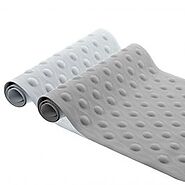 Rubber Bubble Bath Mat in White