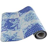 Seashells Design Bath Mat in Blue