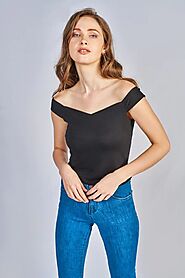 Buy stylish black tops for women for INR 1,199 with AND