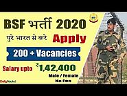 BSF Recruitment 2020 – Border Security Force SI/ Group B & C Job Vacancy| BSF Bharti Notification