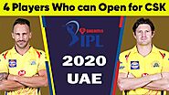 4 players who can open for CSK in IPL 2020 UAE