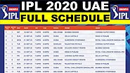 Dream11 IPL 2020 Full Schedule: Fixtures, Date, Venue and Time Table