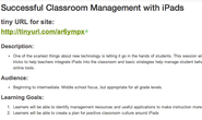 Successful Classroom Management with iPads