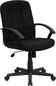 Flash Furniture GO-ST-6-BK-GG Mid-Back Black Fabric Task and Computer Chair with Nylon Arms
