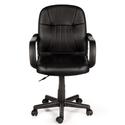 Comfort Products 60-5607M Leather Mid-Back Chair, Black