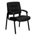 Flash Furniture BT-1404-GG Black Leather Guest/Reception Chair with Black Frame Finish