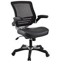 LexMod Edge Office Chair with Mesh Back and Black Leatherette Seat