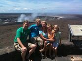 Our family at Kilauea Crater in Hawaii Volcanos National Parks