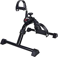 Vaunn Medical Folding Pedal Exerciser with Electronic Display for Legs and Arms Workout (Fully Assembled Exercise Ped...