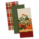 DII Set of 3 Pumpkin Patch Fall Themed Kitchen Dish Towels