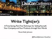 "Write Tight(er)"-LavaCon, Oct 12, 2014