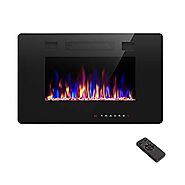 R.W.FLAME 30 inch Recessed and Wall Mounted Electric Fireplace, Low Noise,Fit for 2 x 4 and 2 x 6 Stud, Remote Contro...