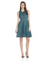 Cynthia Rowley Women's Gingham Mesh-Inset Sleeveless Fit-and-Flare Dress