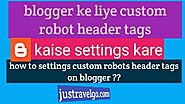 Custom Robots Header Tags Blogger In Hindi