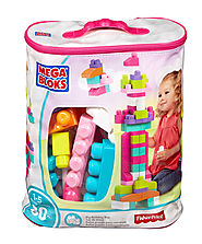 Mega Bloks DCH62 First Builders Big Building Bag, 80-Piece, Pink (Trendy)