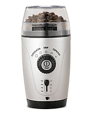 Hamilton Beach 80365 Custom Grind Hands-Free Coffee Grinder, Platinum