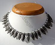 Black Rutilated Quartz Beads- Dew Drop Briolette