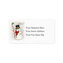 Happy Dancing Christmas Snowman Address Label