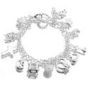 ANDI ROSE Fashion Jewelry 925 Sterling Silver Plated Pendants Rhinestones Women Bangles Bracelets