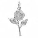 .925 Sterling Silver Rose Charm