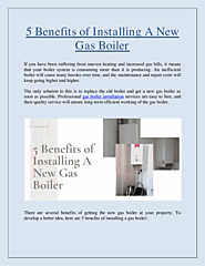 5 Benefits of Installing A New Gas Boiler