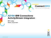 AD104: IBM Connections ActiivtyStream Integration