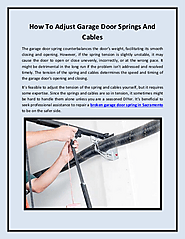 Guide For Garage Door Spring and Cables Adjustment