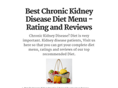 Best Chronic Kidney Disease Diet Menu - Rating and Reviews