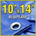 Grizzly Tarps GTRP1014 10' X 14' Blue Multi-Purpose 6-mil Waterproof Poly Tarp Cover