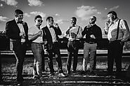 Groomsmen having a smoke