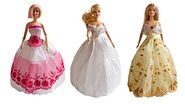 Barbie Party Gown, Evening Dress, Wedding Gown (3 Simply Dress Set) - Dolls NOT Included