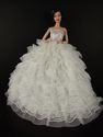 Beautiful White Gown with Tons of Ruffles Ball Gown Made to Fit the Barbie Doll