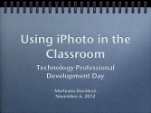 iPhoto in the Classroom
